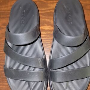CROCS Black Strappy Sandals